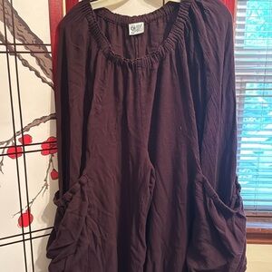 Gauze wide leg pull on culotte/pant